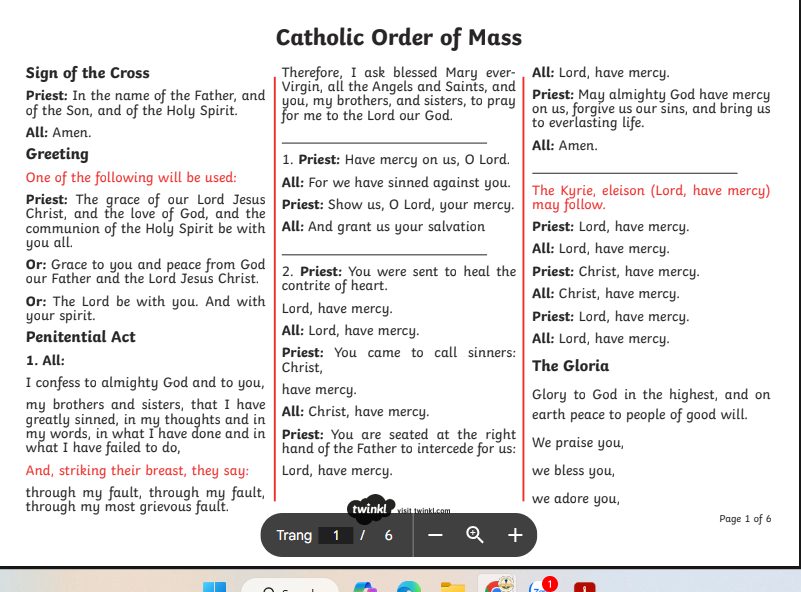 Trình tự thánh lễ Công Giáo_Catholic Order of Mass