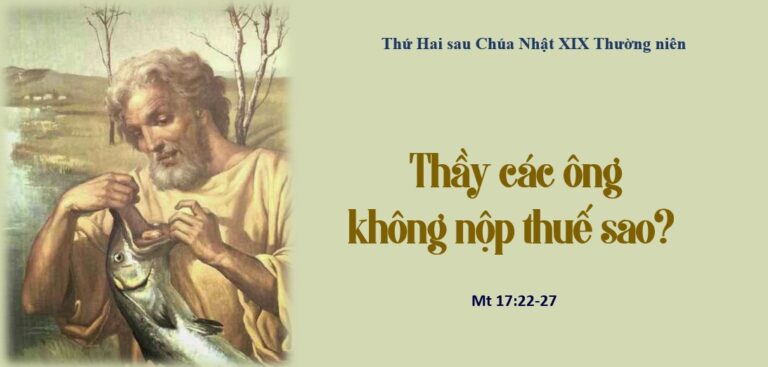 THỨ HAI TUẦN 19 TN A Mt 17, 22-27