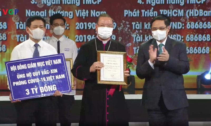 Hội Đồng Giám Mục Việt Nam ủng hộ quỹ Vắc-xin  phòng  Covid